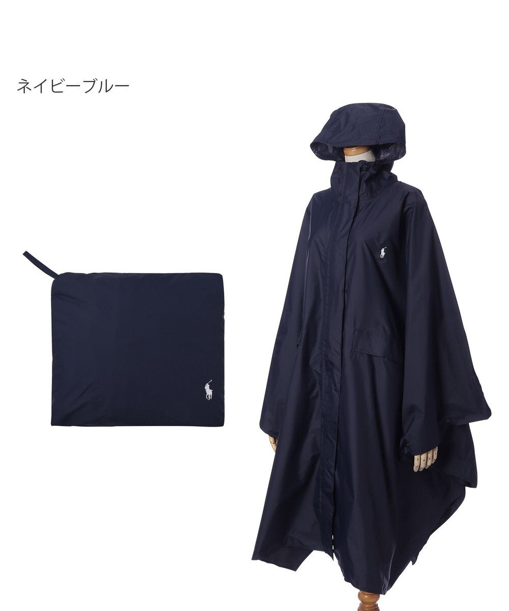 MOONBAT POLO RALPH LAUREN(ポロ ラルフローレン) ポロポニー ポケッタブル レインポンチョ レインコート 無地 フード 収納袋 ロゴ入 レディース 