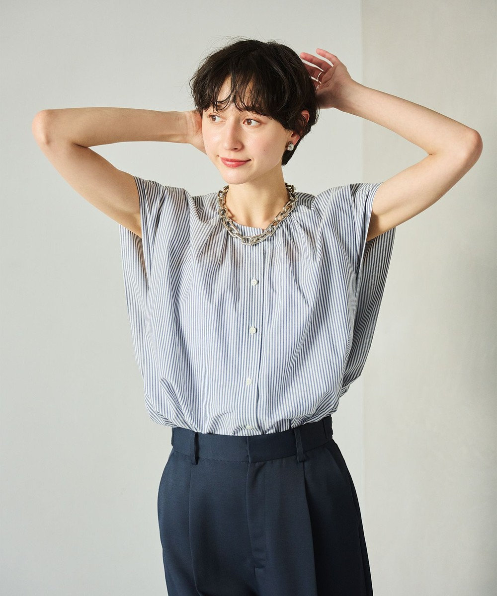 #Newans 【金子綾さんインスタライブご紹介アイテム】マルチストライプノースリーブシャツ 