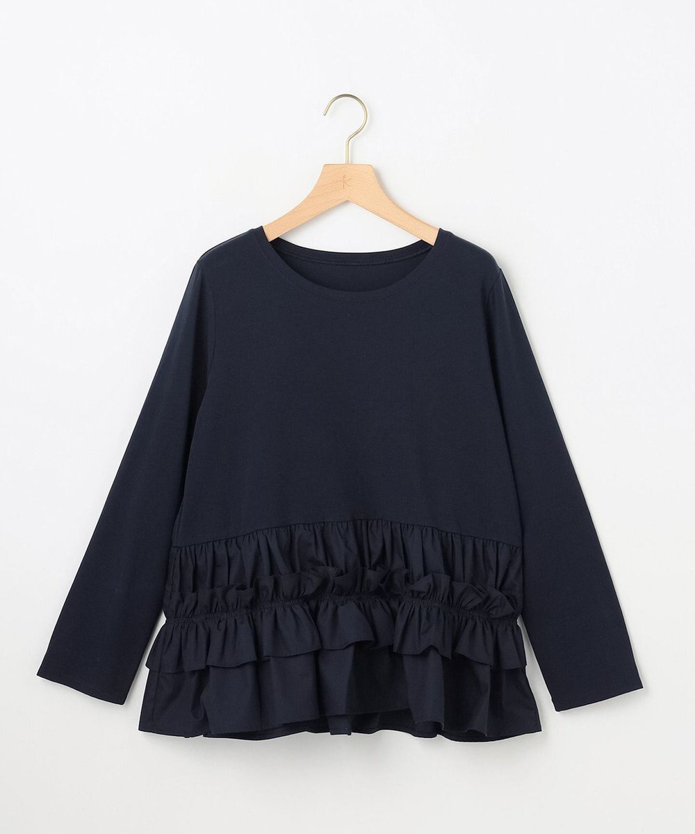 組曲 【先行予約】フリルシャツコンビ ロングTシャツ 