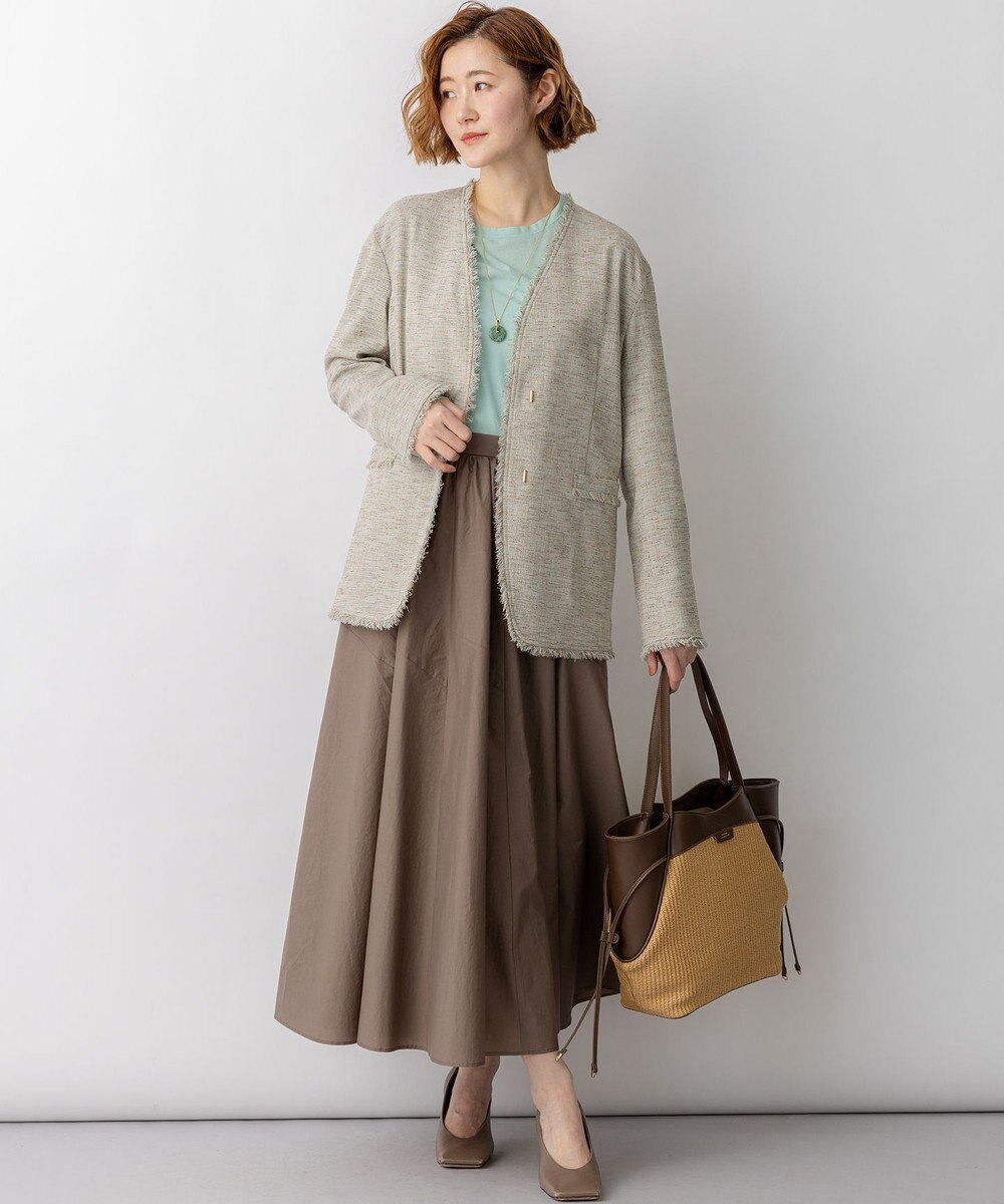 23区 L 【先行予約】ナイロンコットンタフタ フレアスカート 