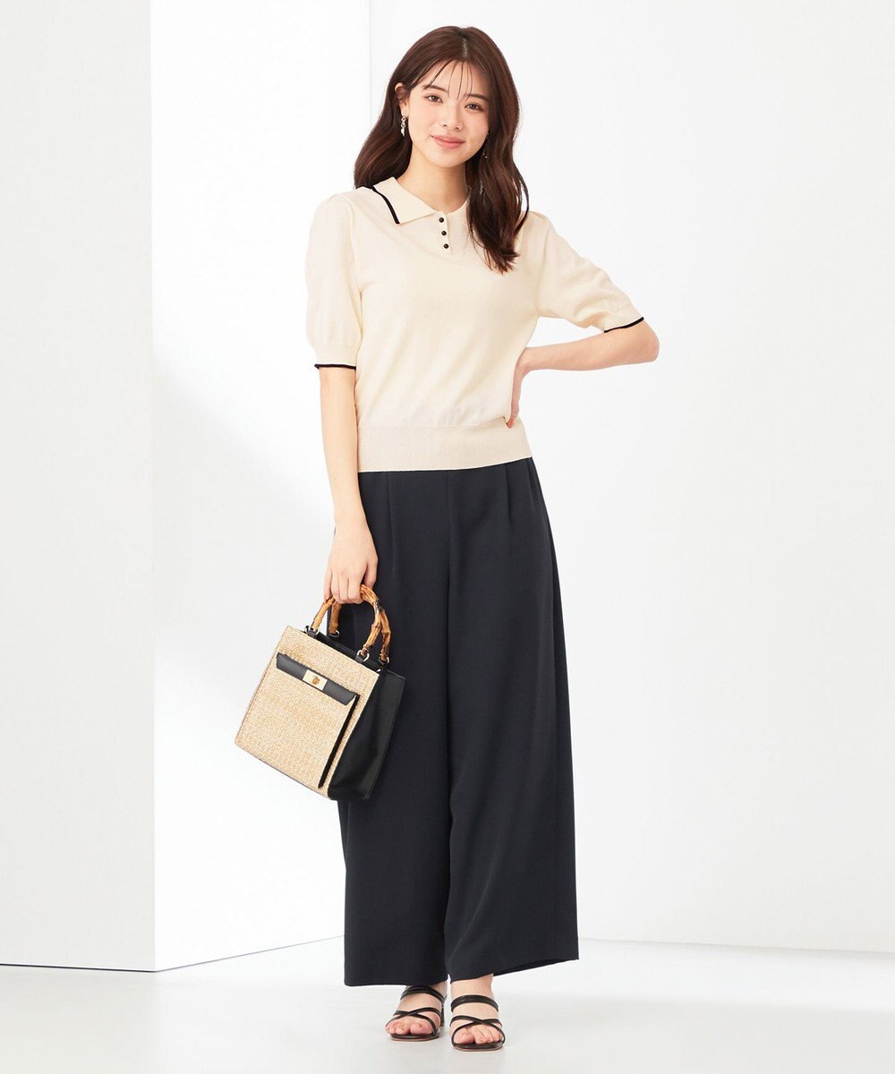 ANY SIS 【洗える】バイカラー ポロニット 