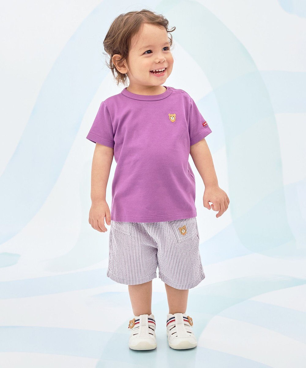 MIKI HOUSE HOT BISCUITS 【80-120cm】サッカー素材 5分丈パンツ 