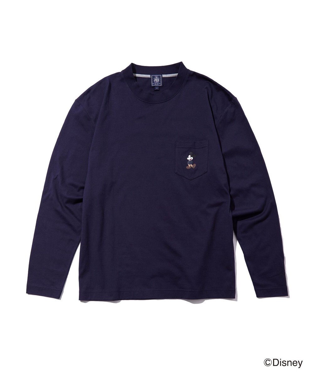 J.PRESS MEN 【DISNEY COLLECTION】【UNISEX】ワンポイントロングスリーブ Tシャツ / ミッキーマウス 