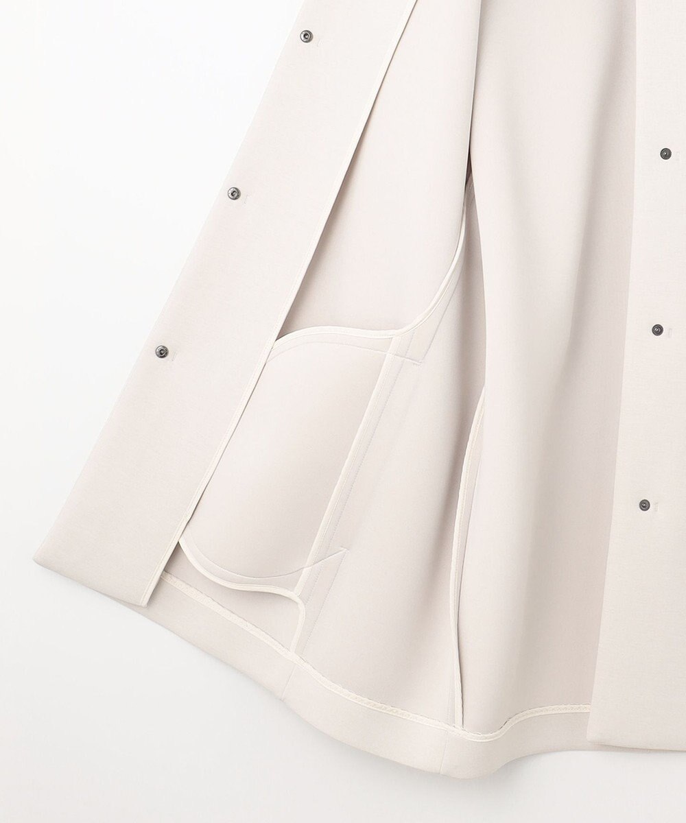 UNFILO 【洗える/シワになりにくい】ダブルフェイスジャージー　ノーカラー 