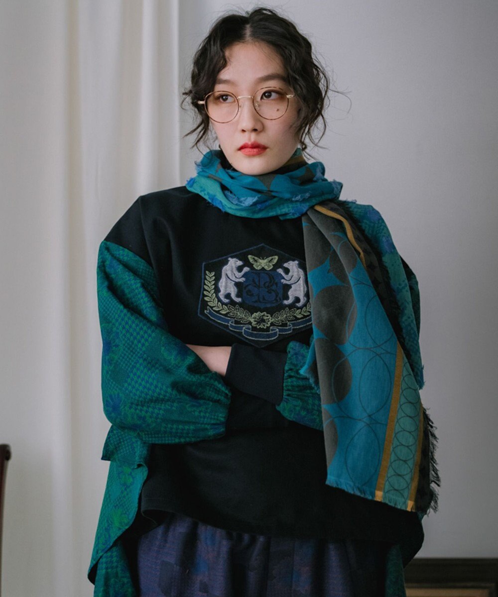 POLS コットン・キュプラ MIXTURE　フサスカーフ 