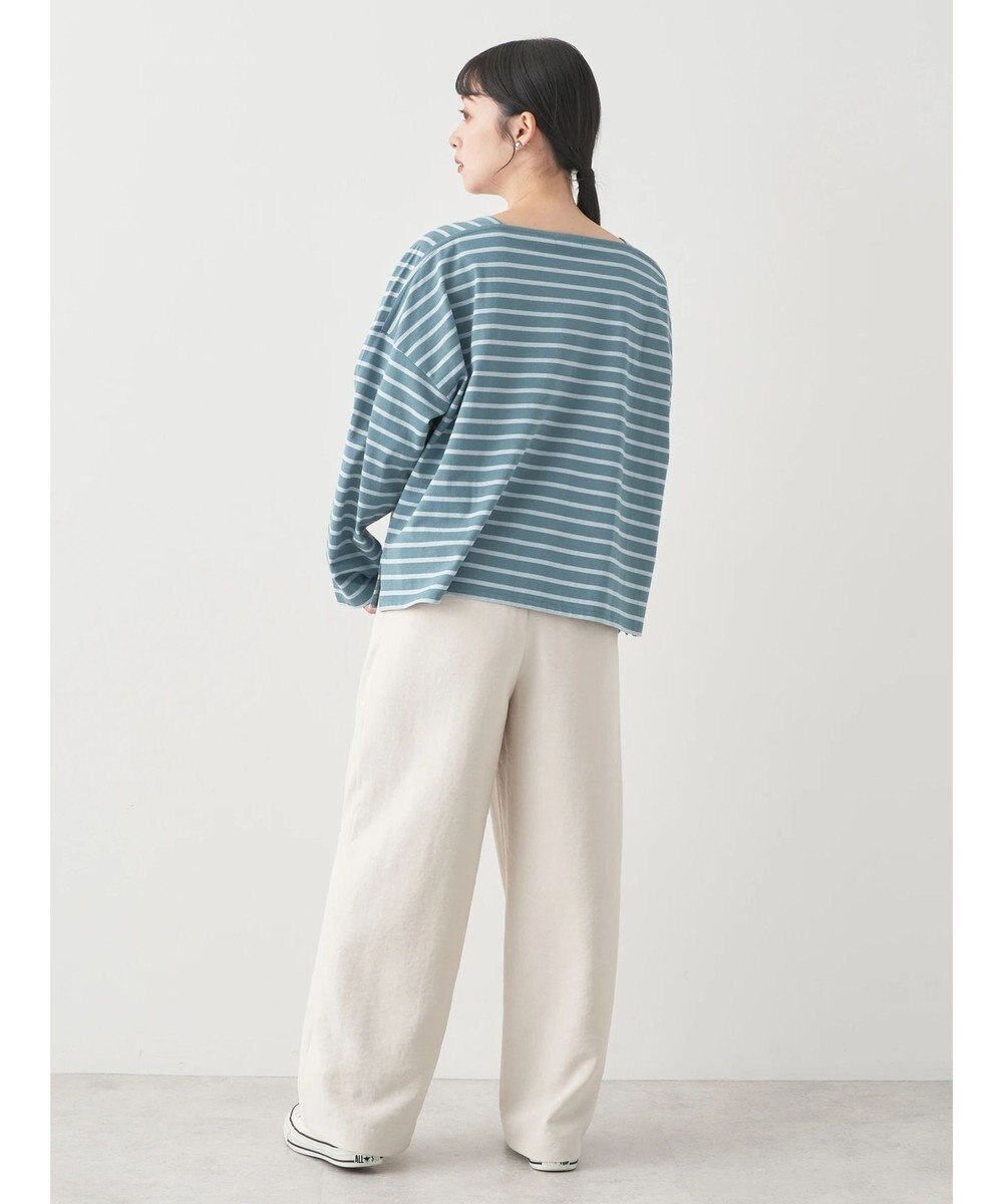 earth music&ecology スクエアボーダープルオーバー 