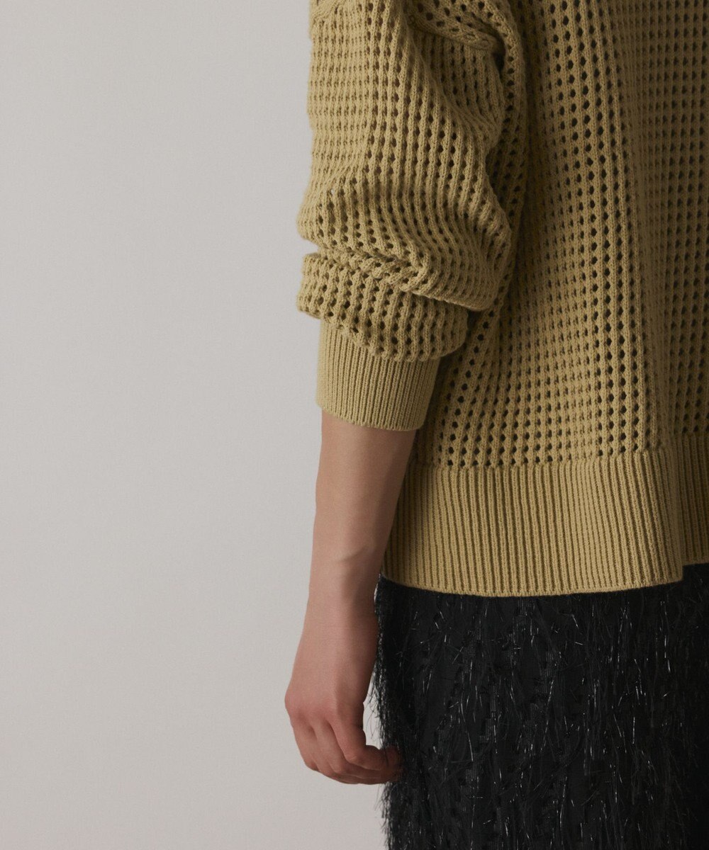 GRACE CONTINENTAL メッシュVネックニットトップ 