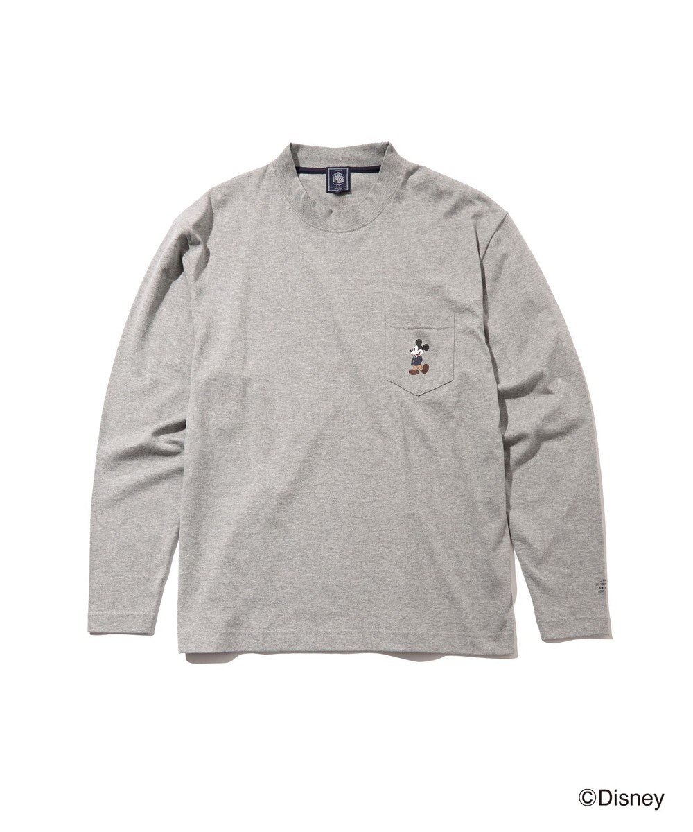 J.PRESS MEN 【DISNEY COLLECTION】【UNISEX】ワンポイントロングスリーブ Tシャツ / ミッキーマウス 