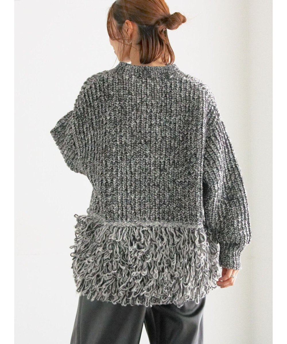 Te chichi ループ編みVネックミドルカーディガン 