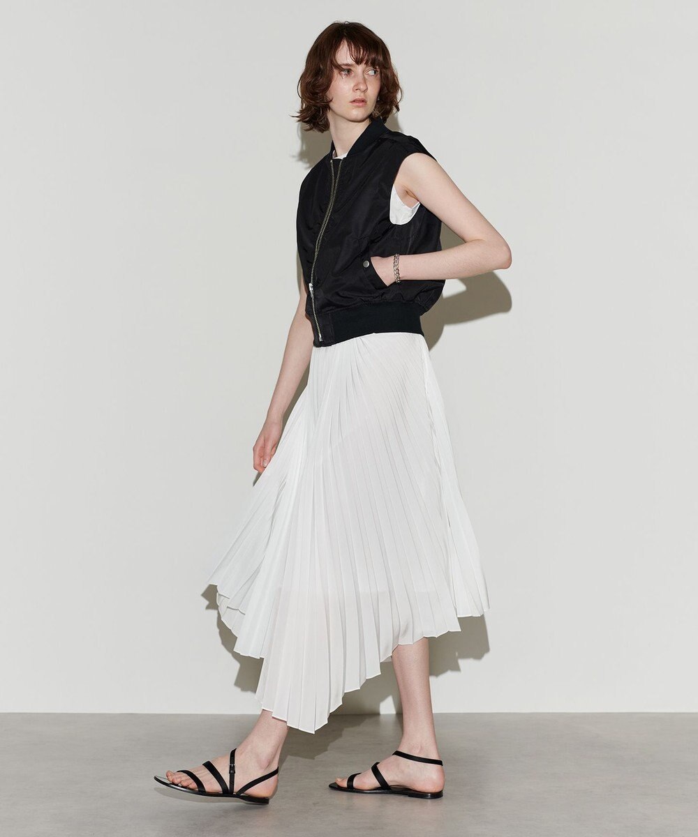 NAVE 【Nave　洗える】プリーツサテン スカート 