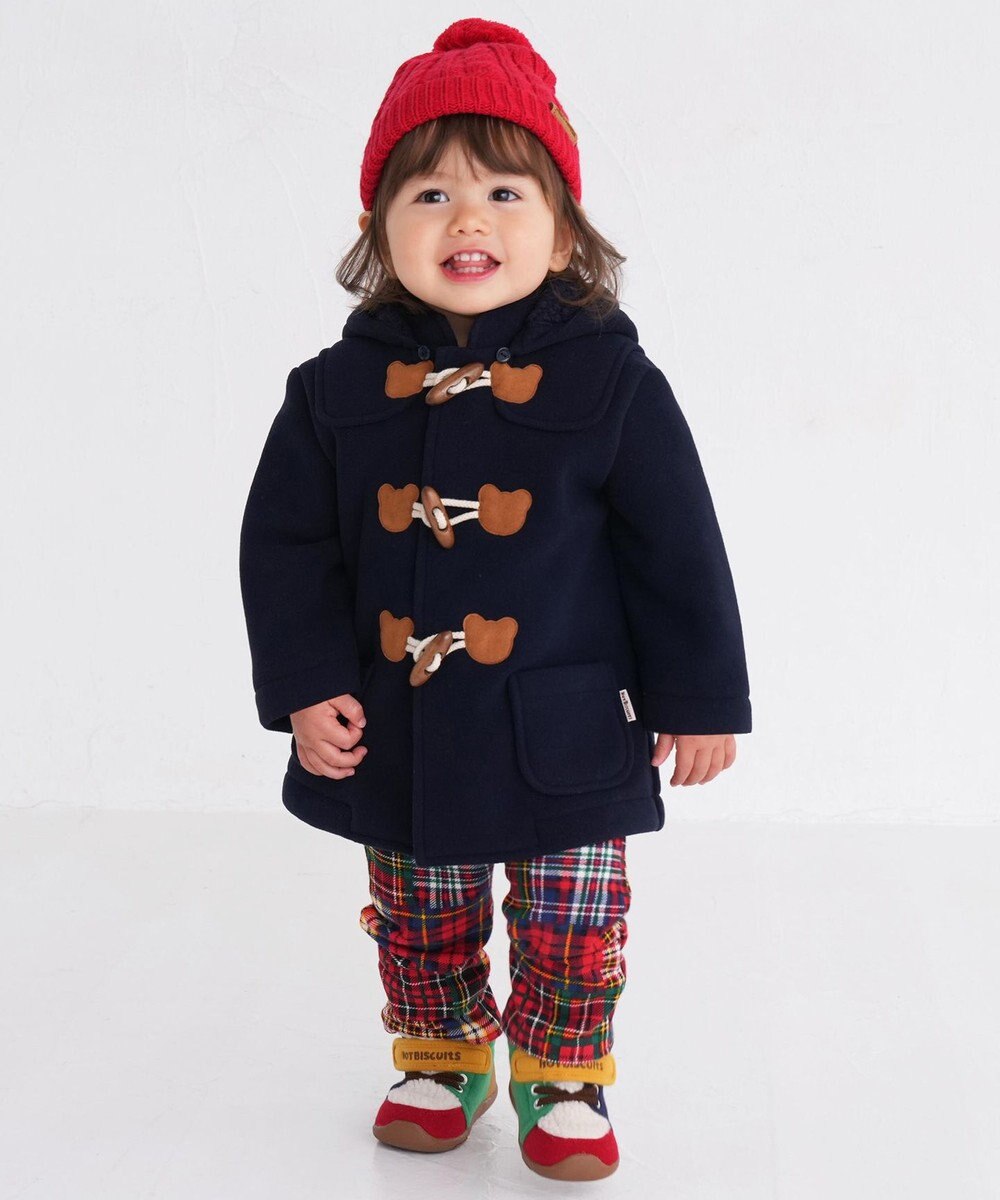 MIKI HOUSE HOT BISCUITS 【80-120cm】 フリースボンディング ダッフルコート 