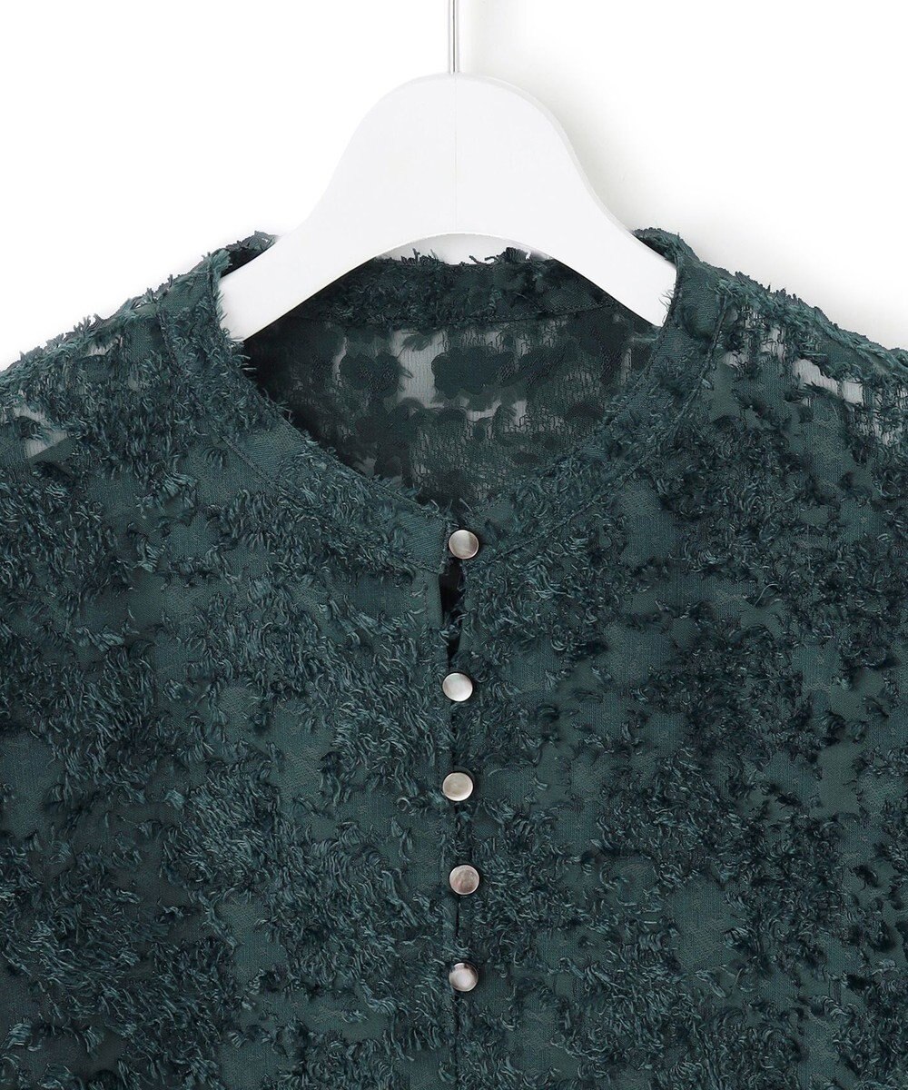 23区 L 【洗える】シアーカットジャカード ブラウス 