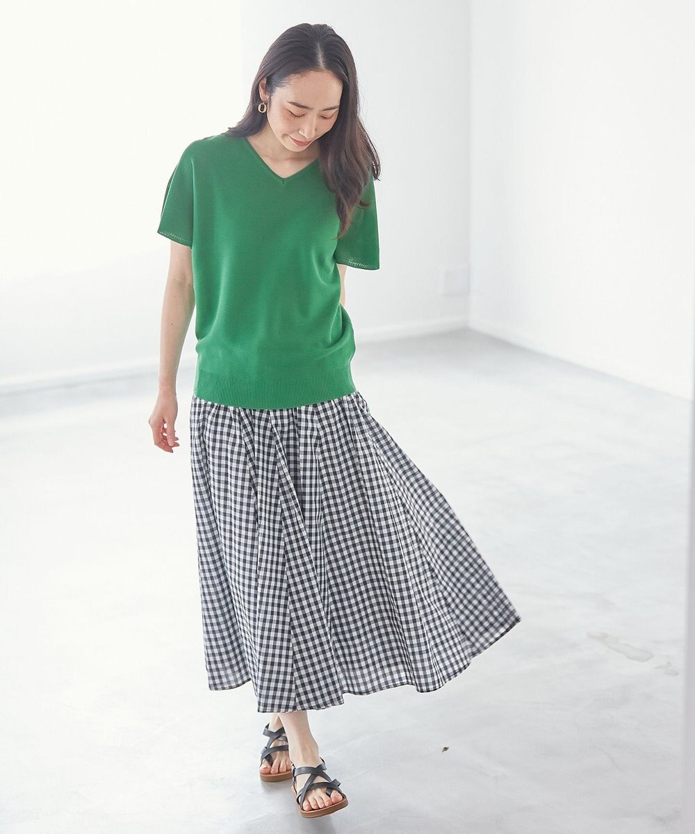 ANY 【洗濯機可/UVケア/アンチピリング】アクリルガーター バタフライスリーブニット 