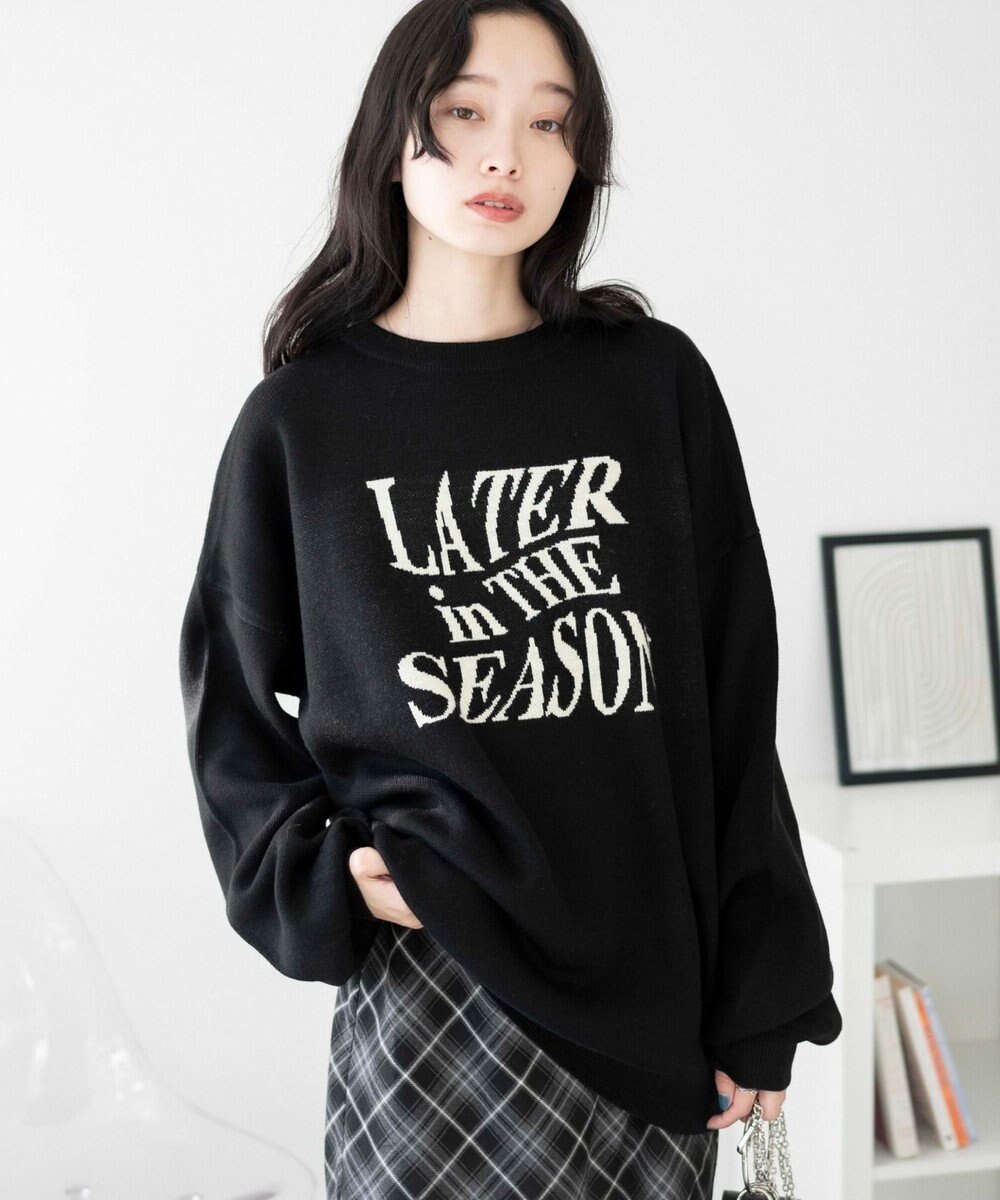 WEGO ウェーブロゴジャガードニットプルオーバー 