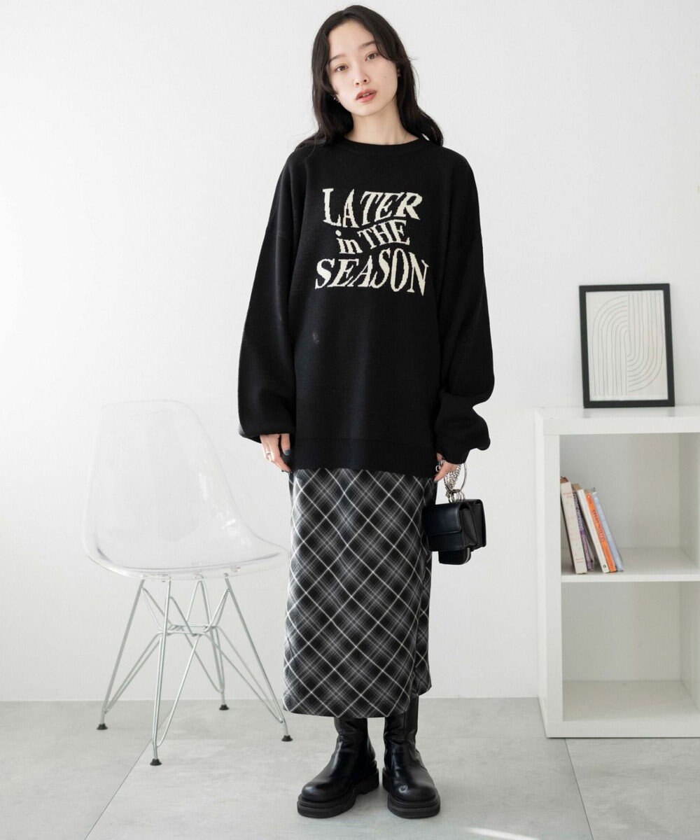 WEGO ウェーブロゴジャガードニットプルオーバー 