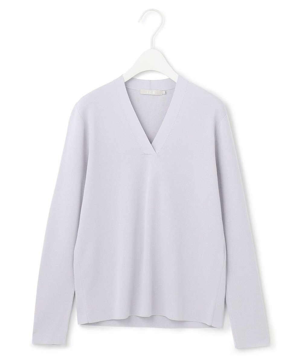 ICB 【洗える】 シンセティックフルニードル Vネックプルオーバー 