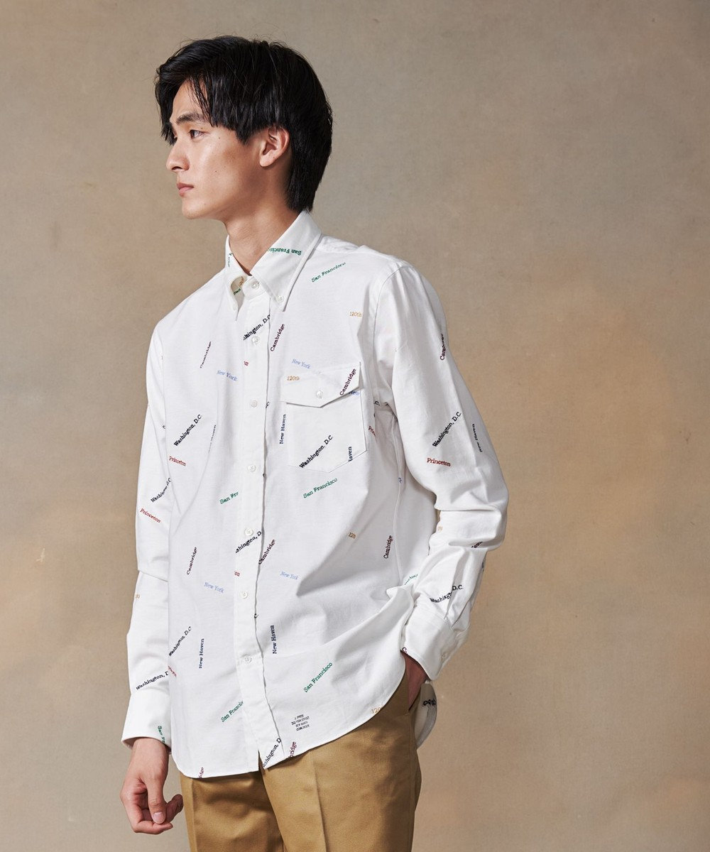 J.PRESS MEN 【120th anniversary】Embroidery B.D. Shirt ホワイト系9