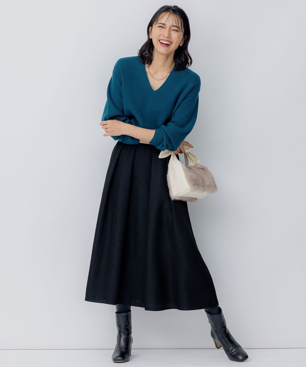 23区 【洗える】ウールミドルゲージ Vネック ニット 