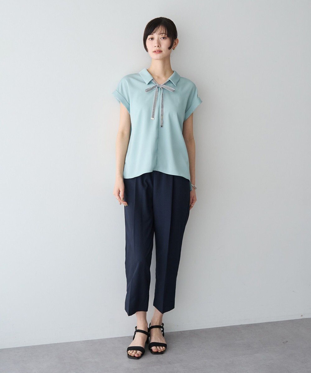 YECCA VECCA 2wayストライプリボンブラウス 