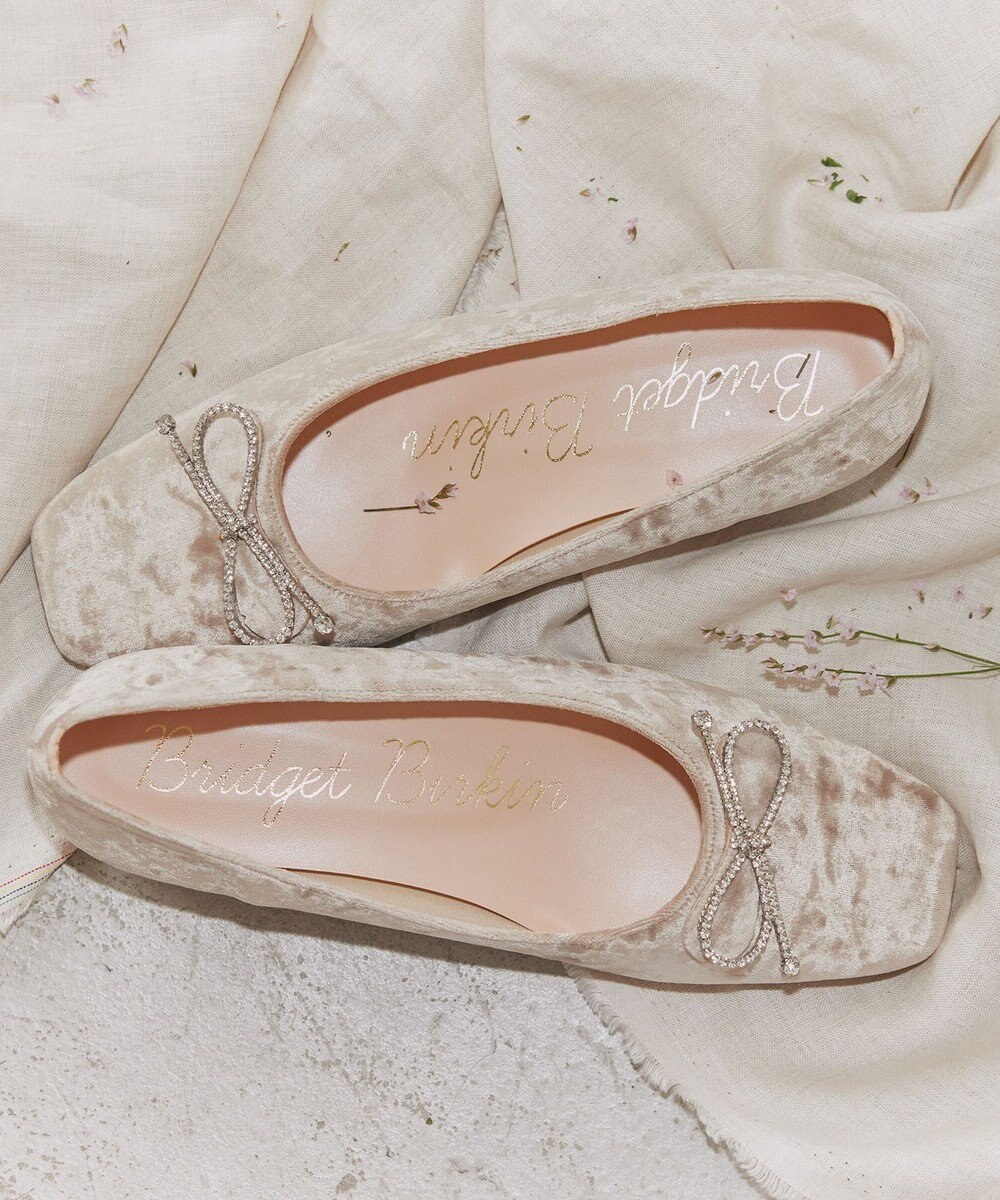 Bridget Birkin 【Bridget Birkin】ビジューリボンベロアパンプス 