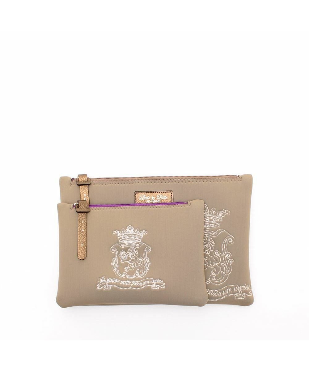 A.D.M.J. 【魔法の様に軽い】マジックライト/イタリアンファブリックステッチ刺しゅうフラットポーチ2セット(S・M) 