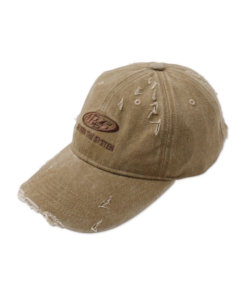 WEGO ダメージロゴ刺繍キャップ 