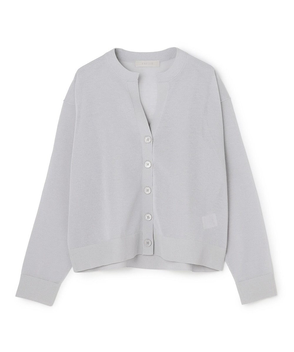 UNFILO シアーフォルムニット キーネックカーディガン 