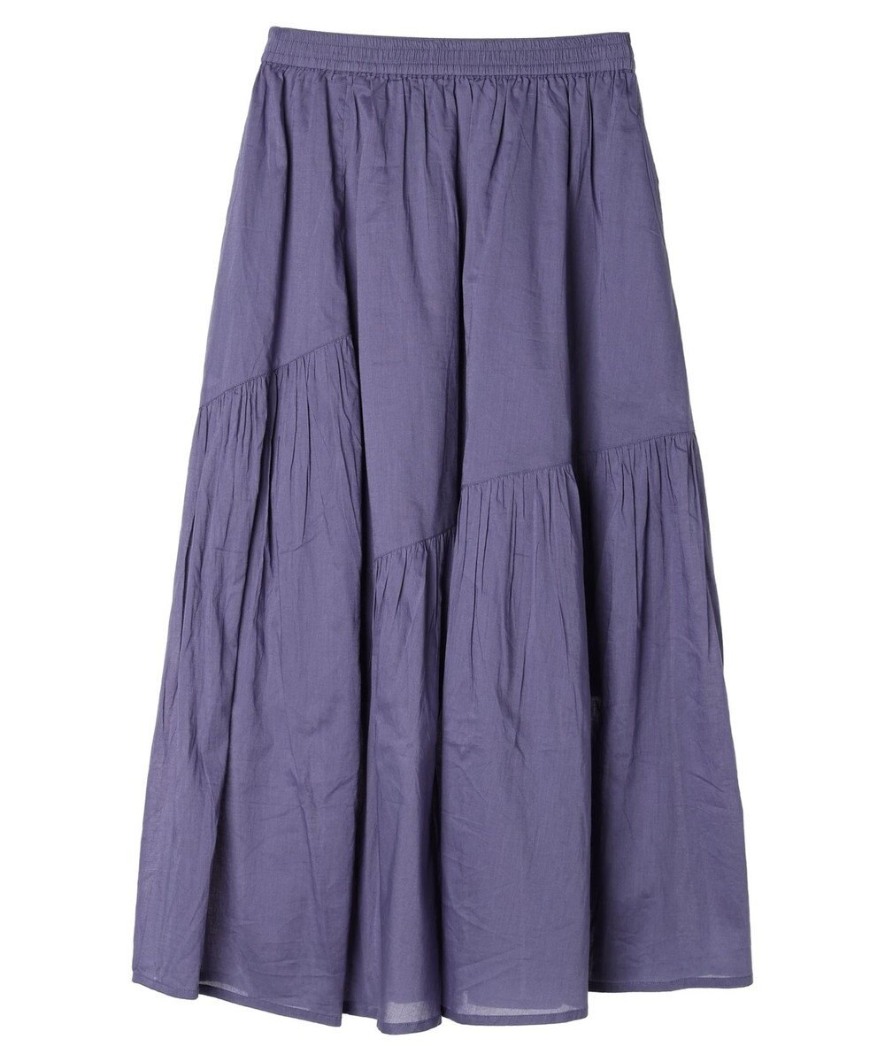 earth music&ecology コットンボイルランダム切替フレアスカート 