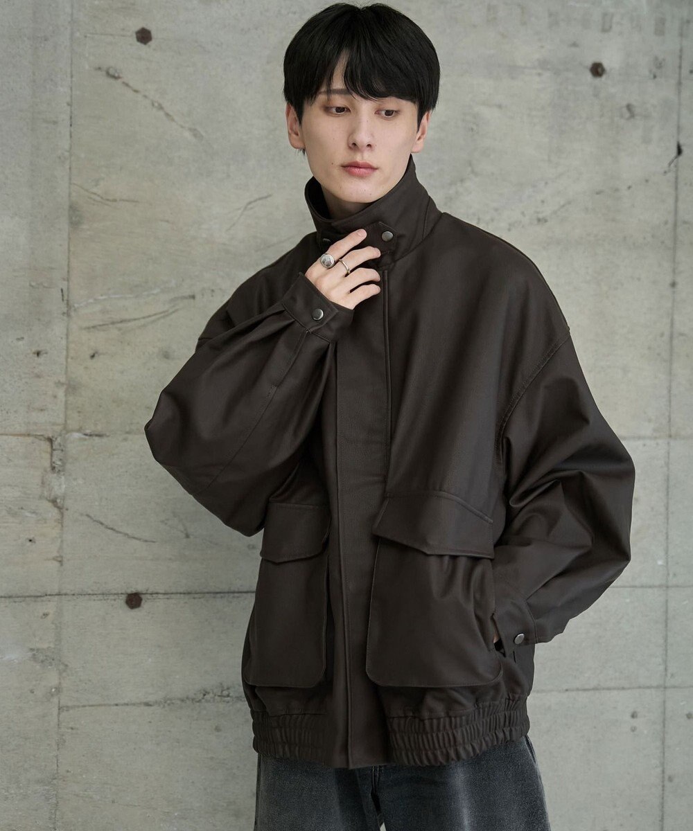 WEGO 【ユニセックス着用ITEM】エコレザー2WAYフライトジャケット 