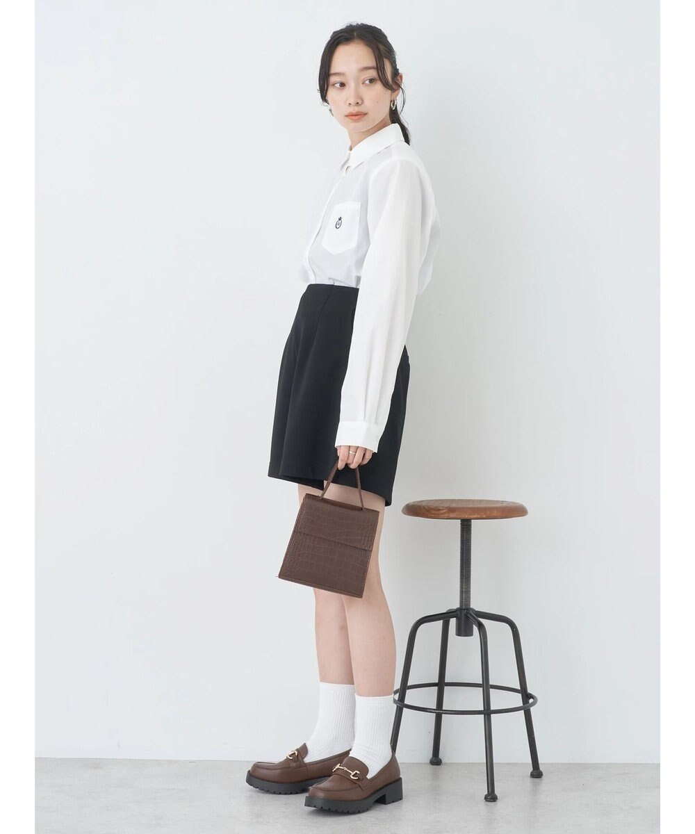 earth music&ecology ロゴ刺繍シャツ 