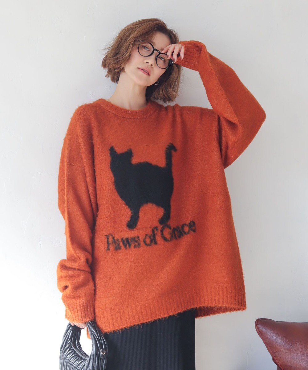 WEGO 【ユニセックス着用ITEM/MLサイズ展開/25年秋冬新作】ファジーグラフィックプルオーバー 