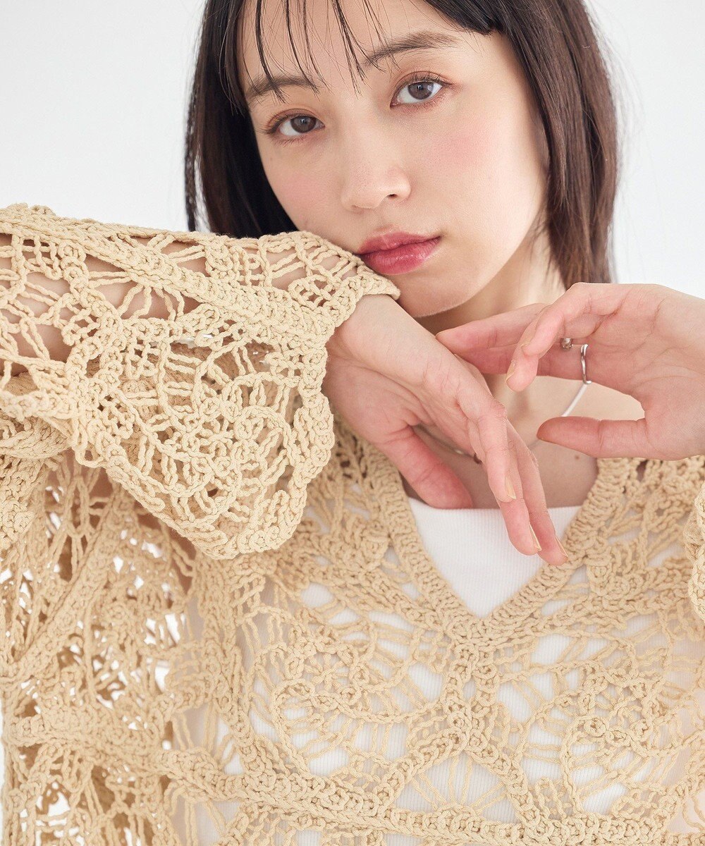 earth music&ecology クロシェ風プルオーバー 