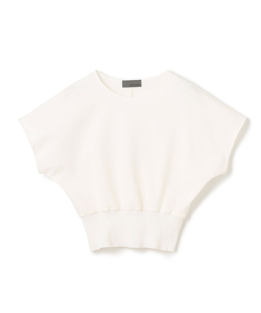 uncrave ダブルフェイスジャージー ドルマンスリーブリブトップス 