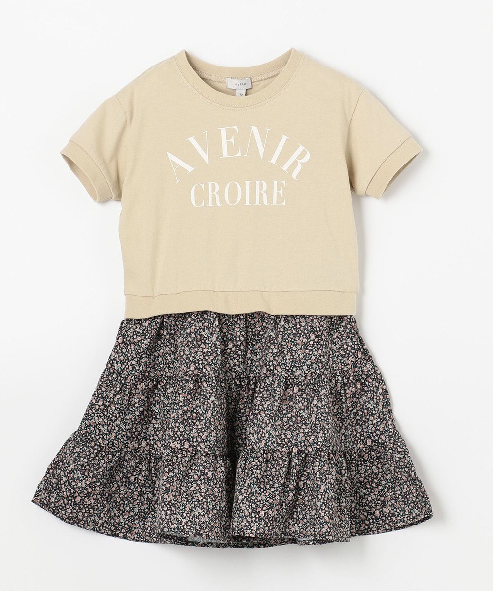 ANY KIDS 花柄ドッキング ワンピース 