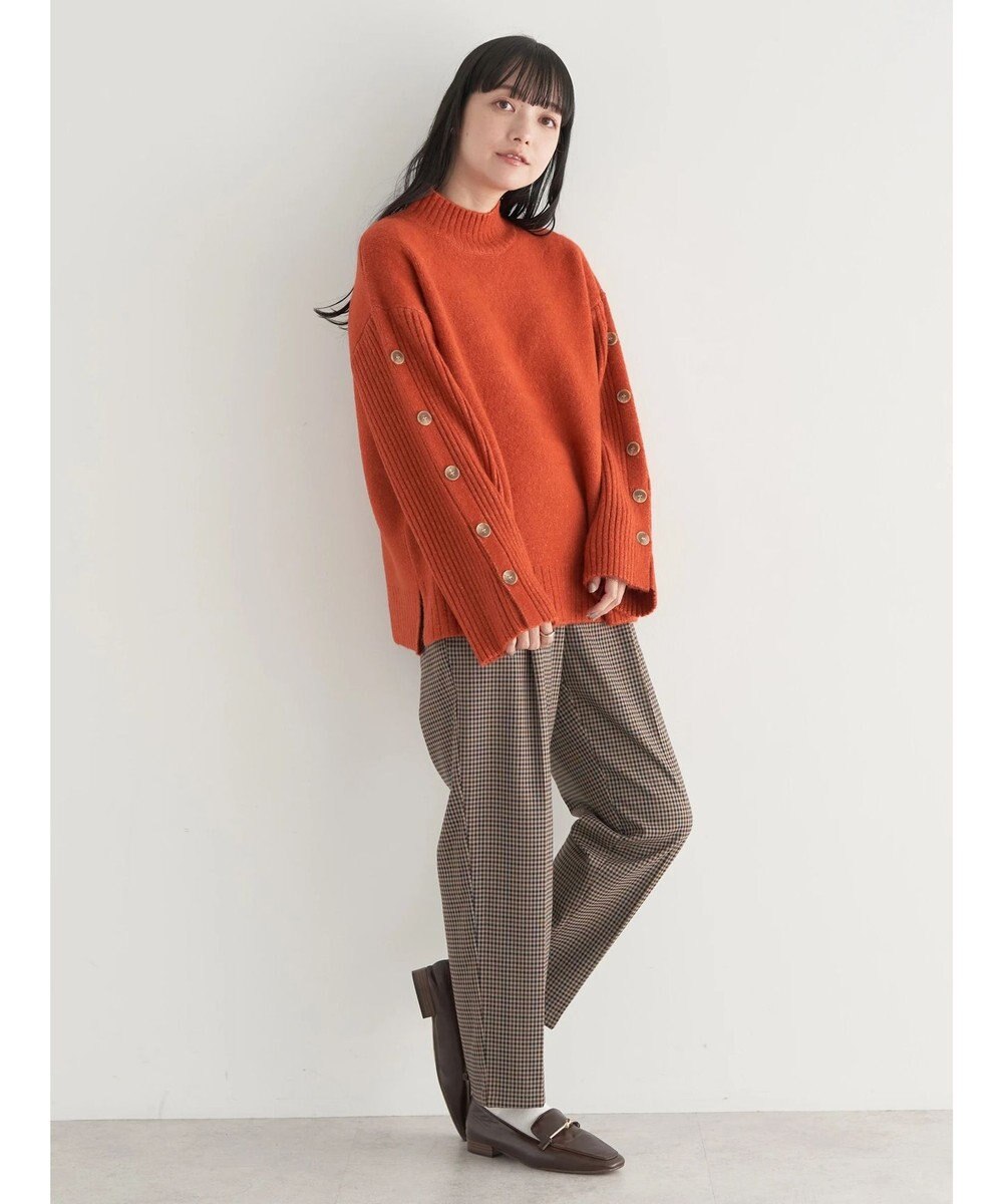 earth music&ecology 袖ボタンニットプルオーバー 