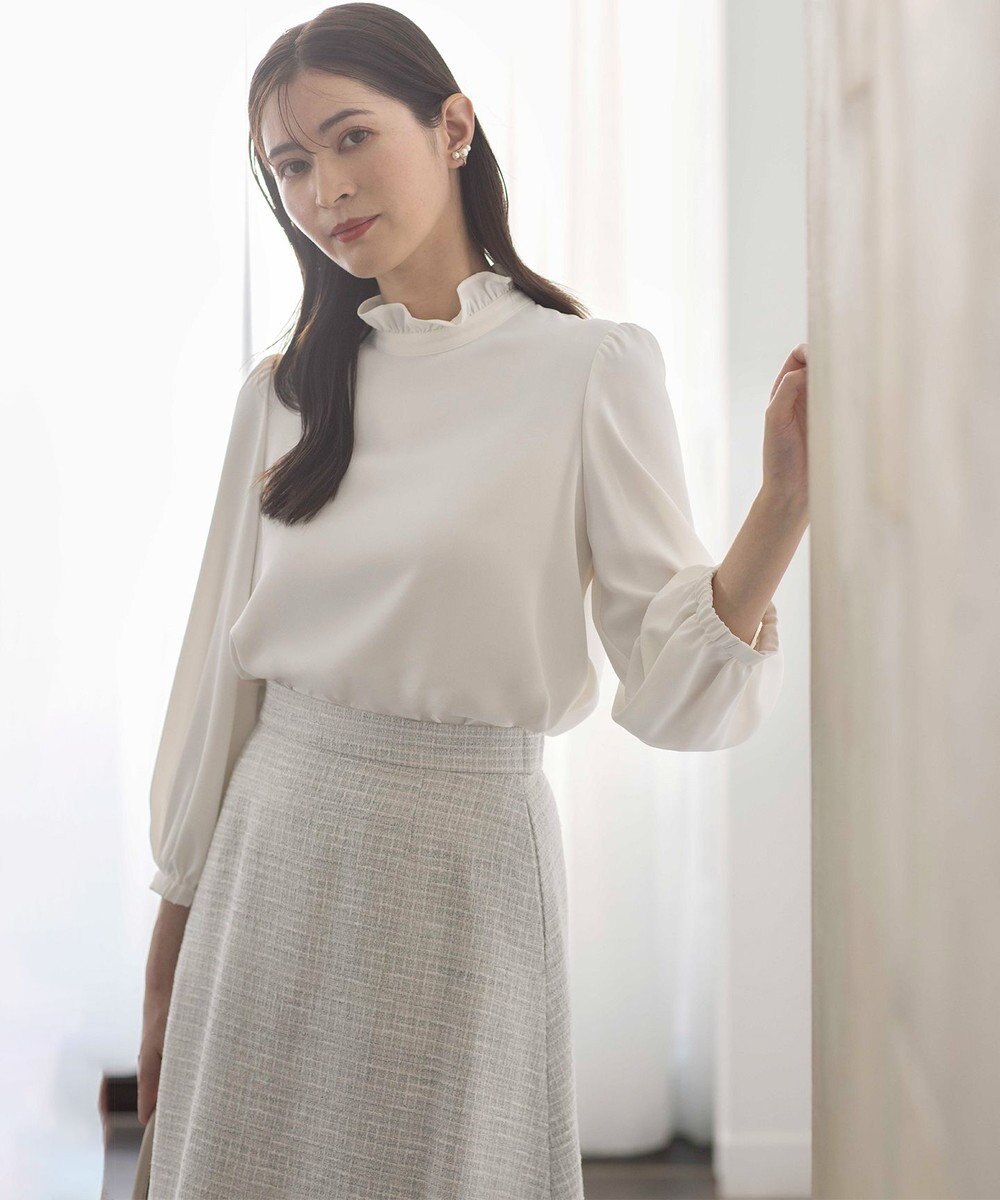 組曲 S 【KUMIKYOKU NAVY】ジョーゼットシフォン ブラウス 