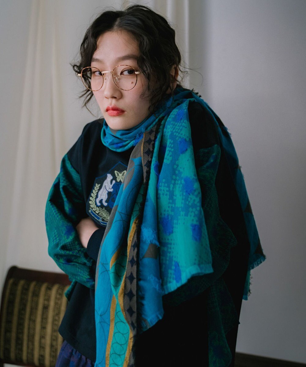 POLS コットン・キュプラ MIXTURE　フサスカーフ 