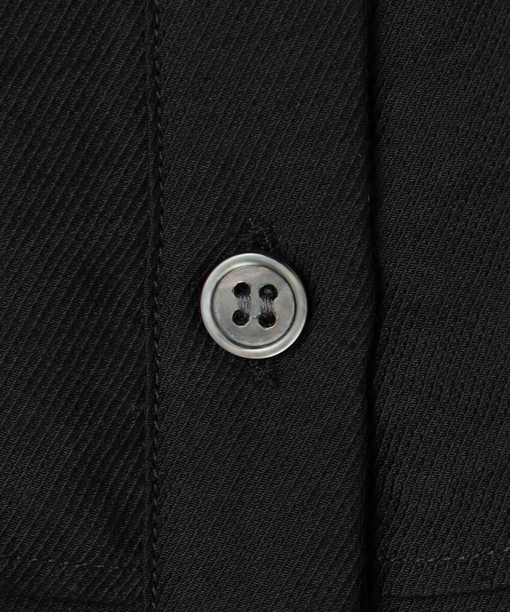 ICB L 【洗える】 ワッシャーツイル クロップドブラウス 