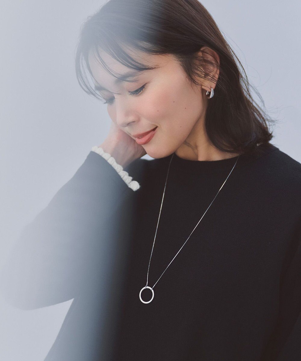 UNFILO L フリルトリミング ニットワンピース 