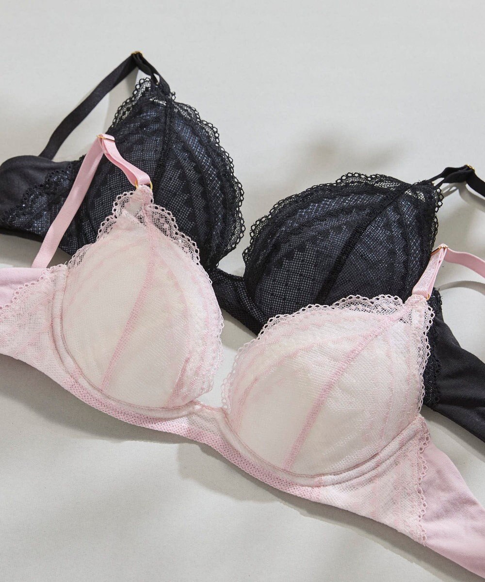 une nana cool リニューアル【綿混】ビタードットコットン 3/4カップブラ 