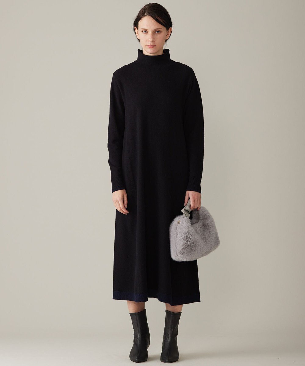 自由区 【洗える】セミウーステッドウールニット ワンピース 