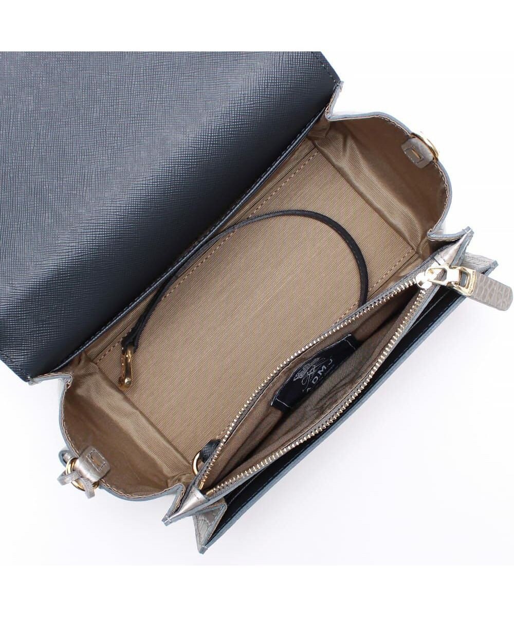 A.D.M.J. 【牛革】クロコ型押しラウンドクラッチショルダー 