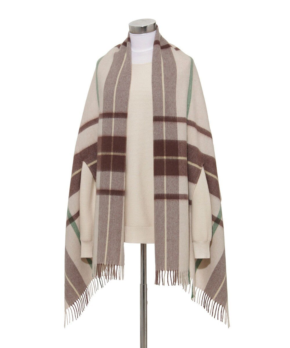 MOONBAT MACKINTOSH PHILOSOPHY(マッキントッシュ フィロソフィー）ウール100% 2WAYチェックポンチョストール 