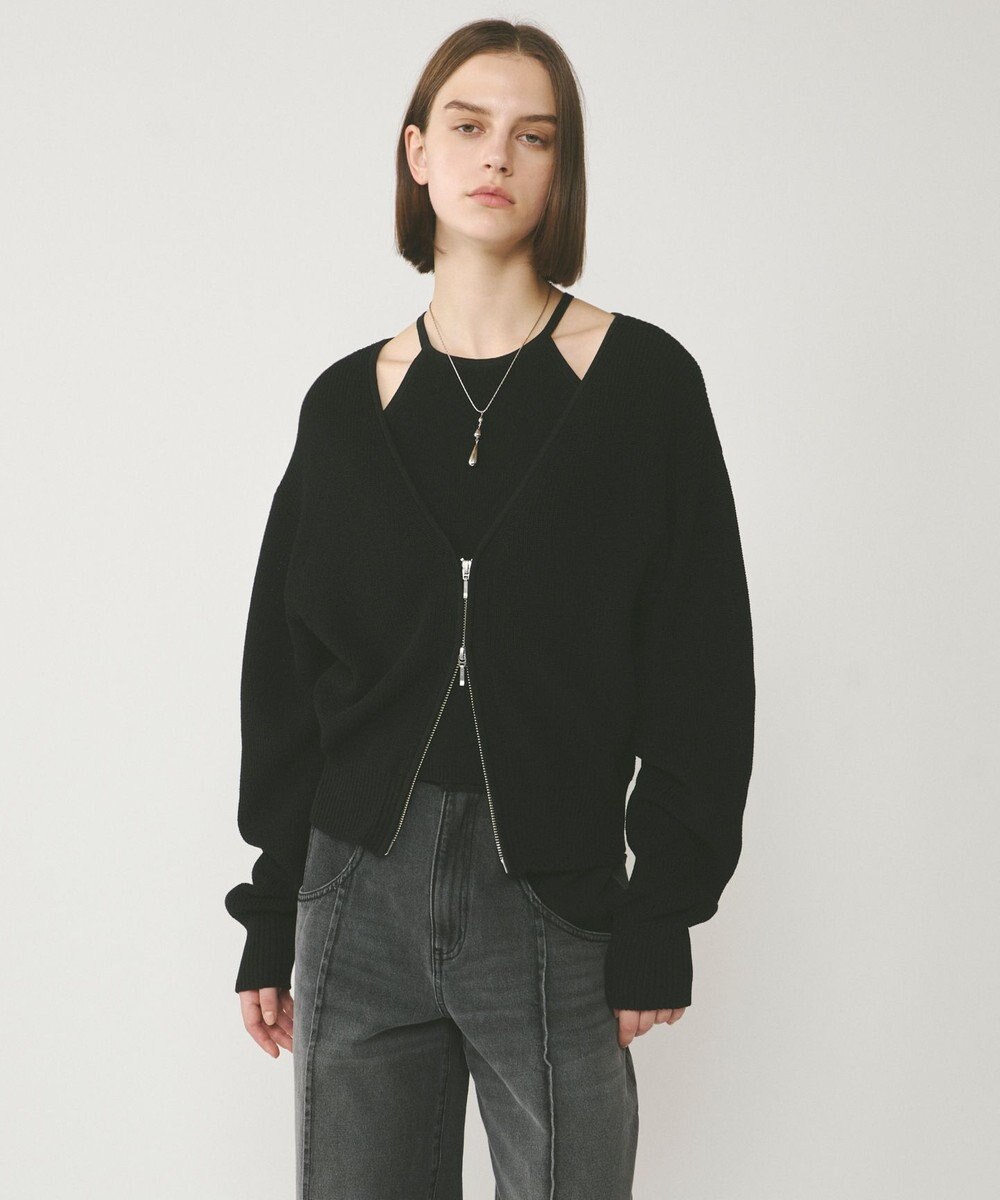 GRACE CONTINENTAL ハイゲージ畦ニットカーディガン 