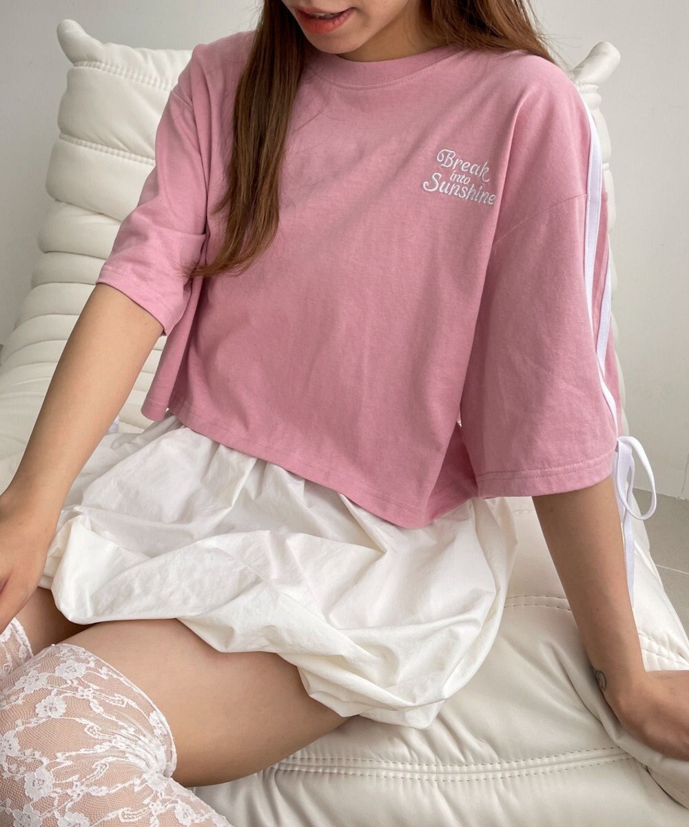 WEGO 2ラインリボングラフィックショートT 