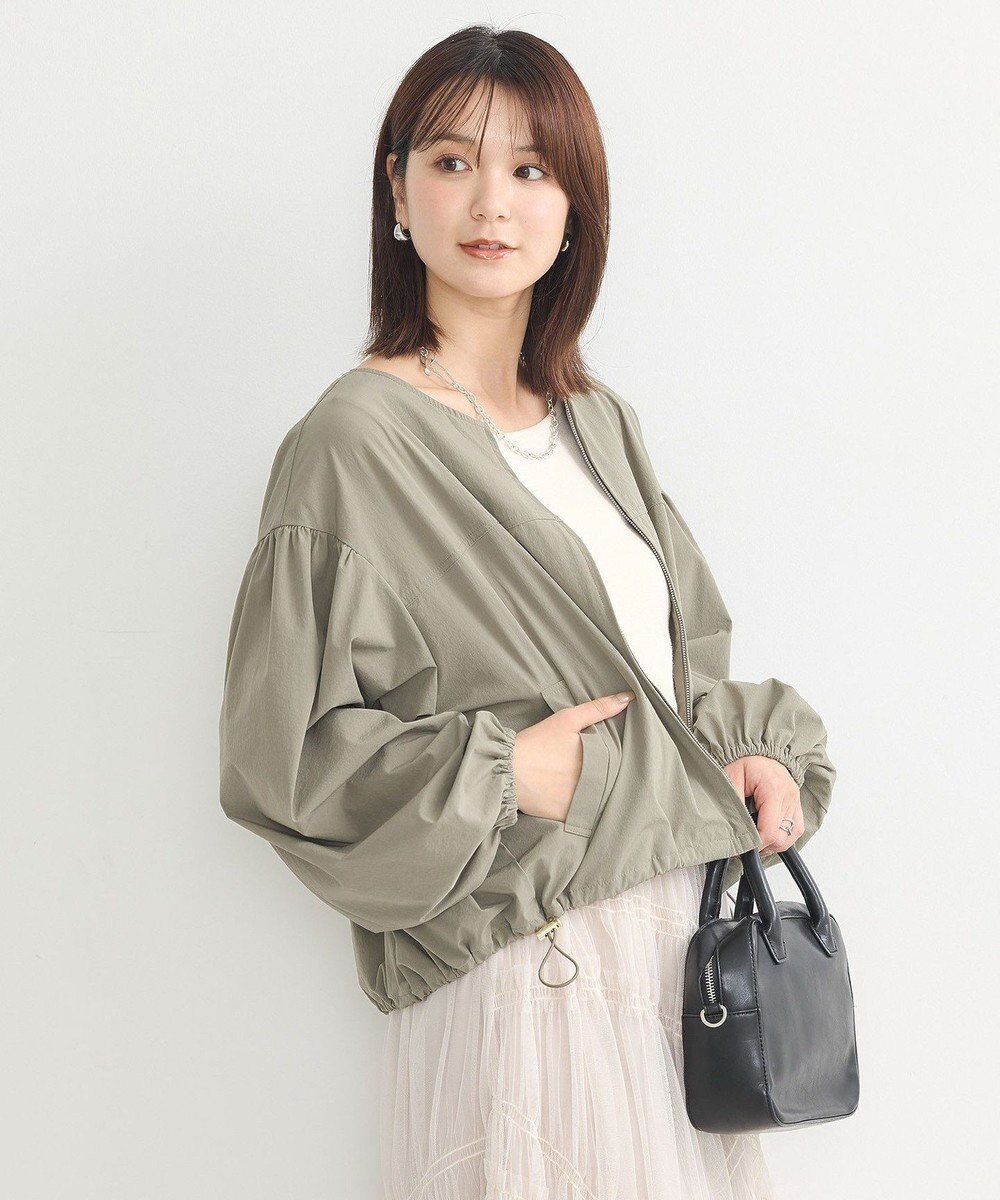 earth music&ecology ノーカラーボリュームブルゾン 