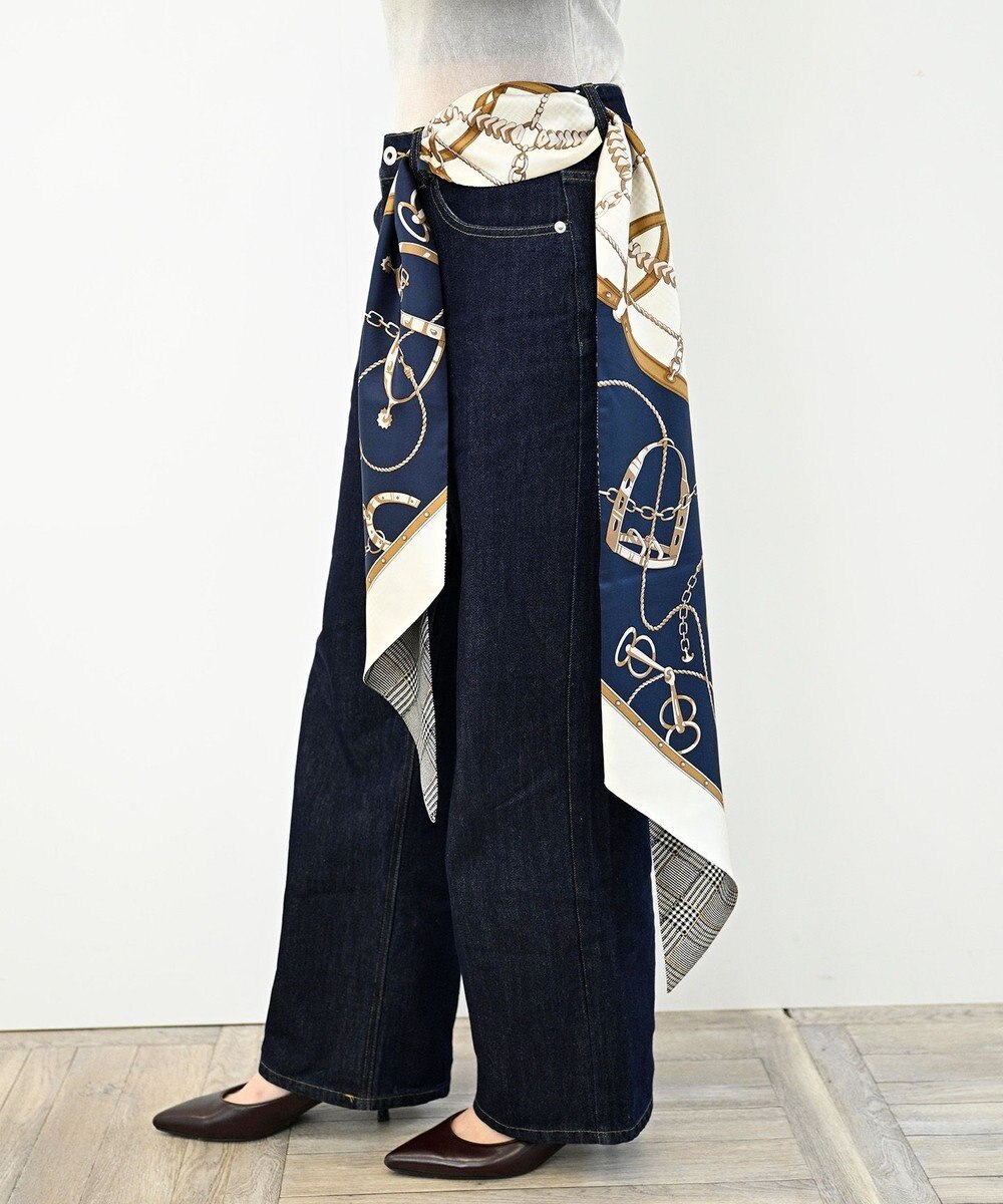 Marca ＜秋の新色！＞【Marcaオリジナル】ベルト＆グレンチェック剣先  シルクツイル 剣先スカーフ 