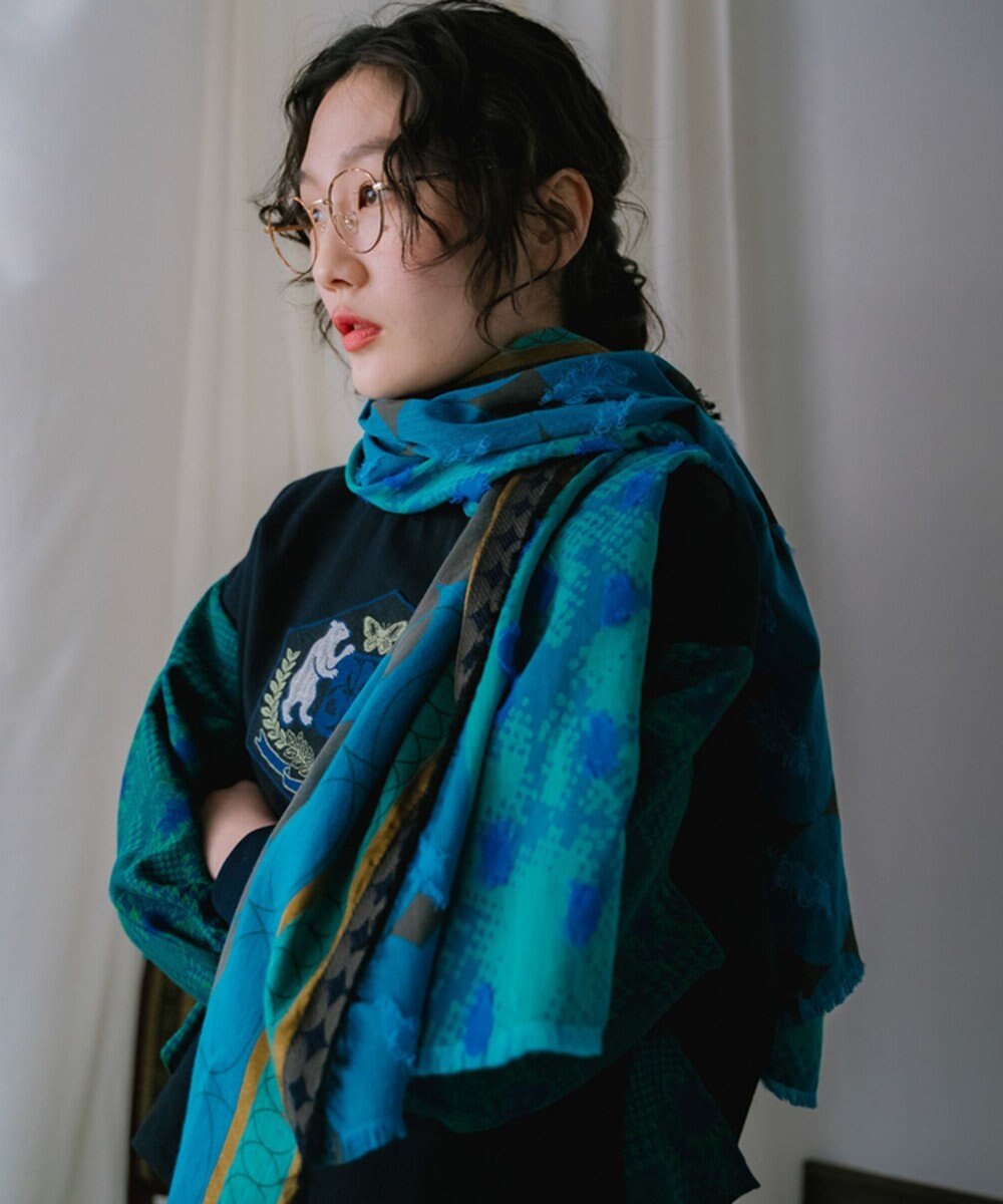 POLS コットン・キュプラ MIXTURE　フサスカーフ 