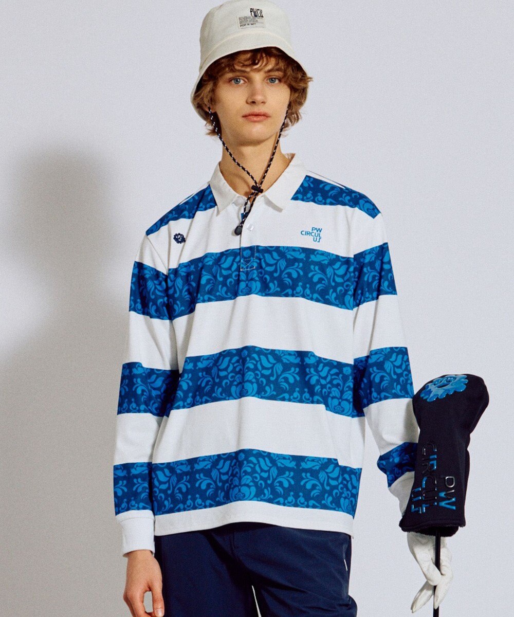 PW CIRCULUS 【吸水速乾 / UVカット / ストレッチ】【MEN】ラガーシャツ ゴルフ 