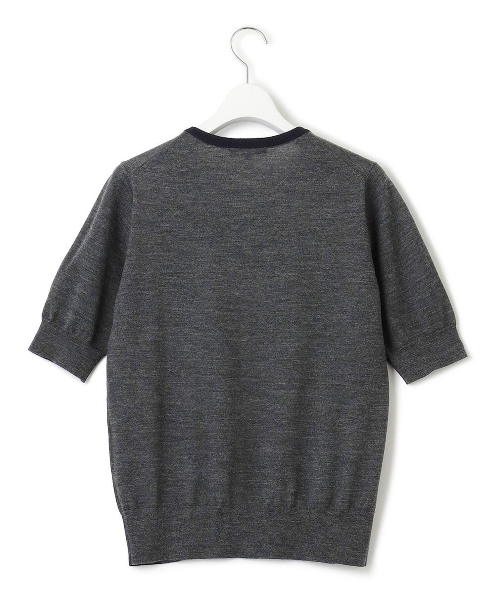 23区 【洗える/アンサンブル対応】サステナブルウール 半袖バイカラー ニット 